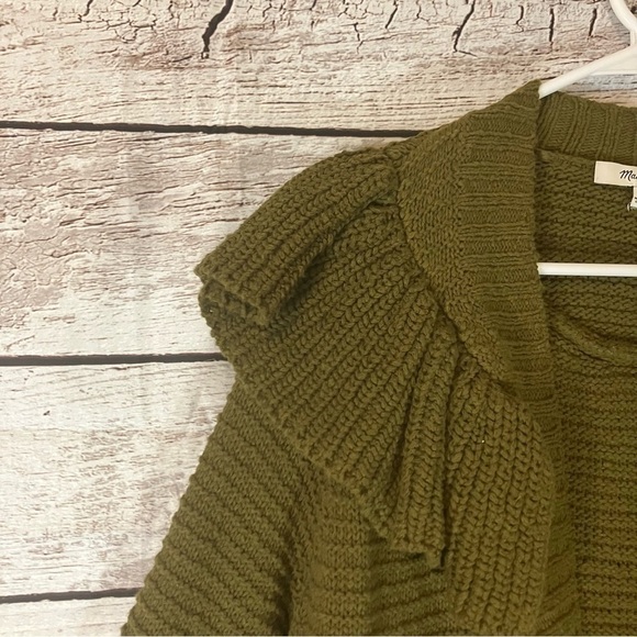 Madewell Ruffle Cardigan Sweater In Green - Picture 5 of 12